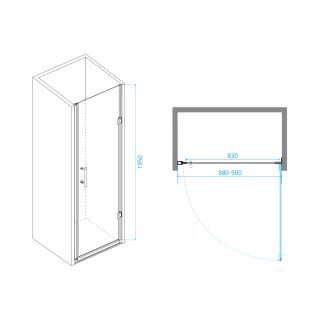 Душевая дверь RGW Passage PA-06B 90x195см чёрный 41080609-54