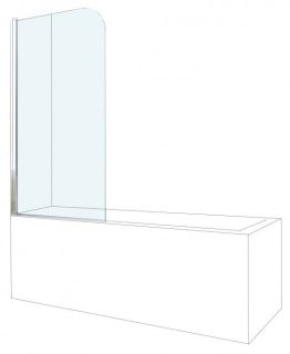 Шторка на ванну Berges River 90см хром 062102