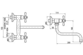 Смеситель для кухни Rav Slezak Morava Retro MK301.5/21SM бронза