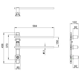 Полотенцесушитель электрический встраиваемый Wonzon & Woghand Dortmund WW-A362-GM 58x45 см с внутренней частью тёмный графит