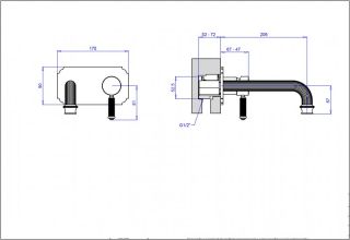 Встраиваемый смеситель для раковины однорычажный Cezares APHRODITE-BLSM2-01-Bi