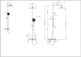 Душевая стойка Aquatek Вега AQ2043BGM оружейная сталь