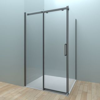 Душевой уголок Veconi Rovigo RV-070B, 1300х1000х1950, черный, стекло прозрачное