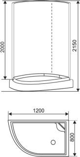 Душевая кабина Arcus style S-08 R 120х80х215