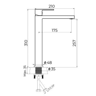 Смеситель для раковины высокий Knotlor KN-24/GM, оружейная сталь