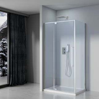 Душевой уголок Black&White Stellar Wind 8121000C 100x100 см профиль хром стекло прозрачное