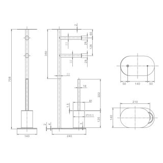 Напольная стойка Raglo R300.31.03 золотой сатин
