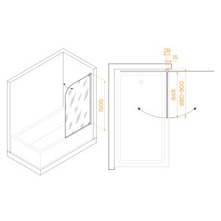 Шторка на ванну RGW SC-01 03110109-11 90см хром