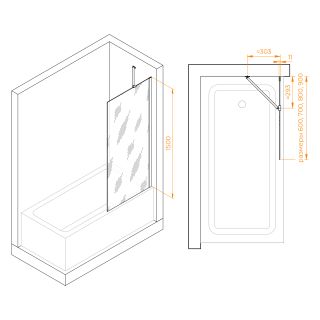Шторка на ванну RGW SC-150 351115009-11 90см хром