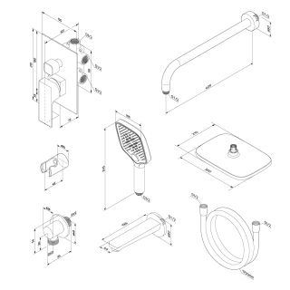 Встраиваемая душевая система Damixa Gala 953510300 черный