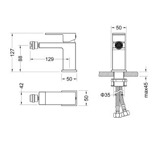 Смеситель для биде Timo Selene золото матовое 2062/17F