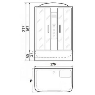 Душевая кабина RIVER SENA 170/70/50 TH