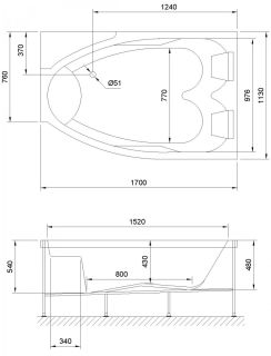 Гидромассажная ванна Royal Bath Shakespeare Comfort 170x110см правая белый RB652100CM-R