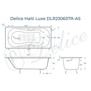 Ванна чугунная Delice Haiti Luxe DLR230638 170х80