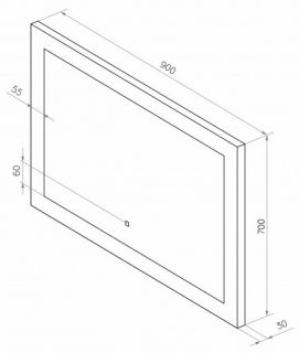 Зеркало с подсветкой Continent Relax ЗЛП561 с сенсорным выключателем 90см