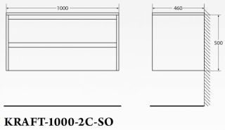 Тумба под раковину BelBagno подвесная 100x50см Rovere Tabacco KRAFT-1000-2C-SO-RT