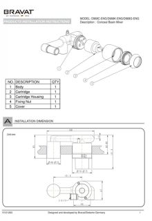 Скрытая часть Bravat D968C-ENG для смесителя 1-функциональная