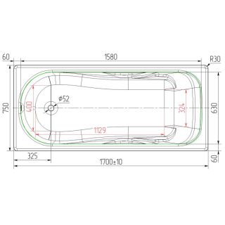Чугунная ванна Универсал Сибирячка 170x75 см
