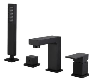 Смеситель на борт ванны ABBER Daheim чёрный матовый AF8213B