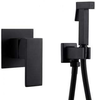 Гигиенический душ со смесителем ABBER Daheim чёрный матовый AF8225B