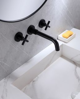 Встраиваемый смеситель для раковины ABBER Wasser Kreis AF81121B чёрный матовый