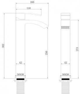 Смеситель для накладной раковины ABBER Wasserfall хром AF8611