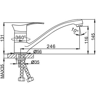 Смеситель для кухни Frap F4201 хром