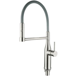 Смеситель для кухни Gappo G4398-55 с гибким изливом серый/сатин