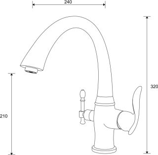 Смеситель для кухни ZORG Zorg Sanitary ZR 340 YF BR