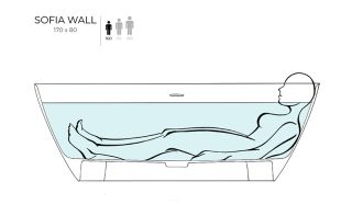 Ванна из искусственного камня Salini Sofia Wall S-Sense 102512GRH 170x80см RAL снаружи