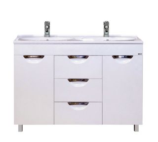 Напольная тумба под раковину Misty София с тремя ящиками 120см белый