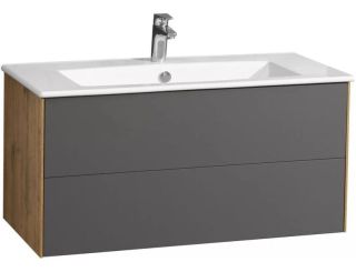 Тумба под раковину Акватон Сохо 100см дуб веллингтон/графит 1A258201AJA00