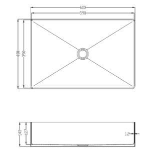 Раковина AltroBagno Solido 001022 MtGr из нержавеющей стали сталь оружейная