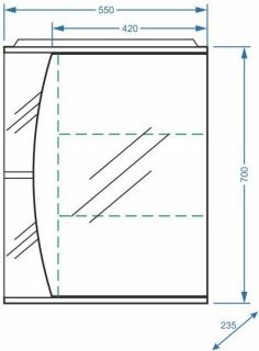 Зеркало-шкаф с подсветкой Stella Polar Лана 55см правый белый SP-00000044