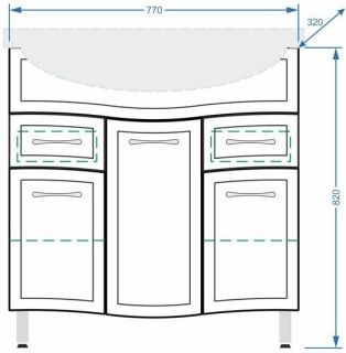 Тумба под раковину Stella Polar Концепт 80см белый SP-00000128