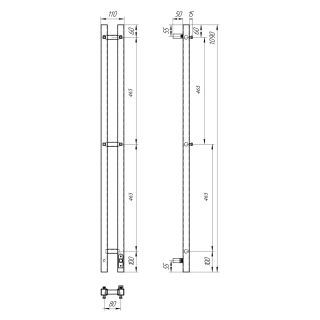 Полотенцесушитель электрический APEXTERMO Sirius SR10111GF 1100x80 с крючками графит металлик