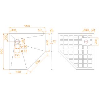 Душевой поддон RGW STONE TRAY-W 14155099-01-11 90x90 см  белый