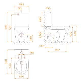 Унитаз напольный RGW SW-04 67420104-01 безободковый белый