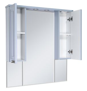 Зеркальный шкаф с подсветкой Misty Терра 90см серый