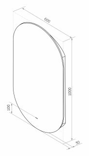 Зеркало с подсветкой Misty Титавин 60см белый