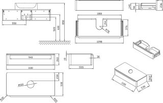 Ravak Тумба под умывальник SUD 260.01 1100 сатиновое дерево