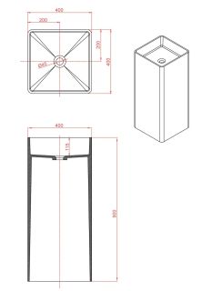 Раковина Montebianco Torre 13011 40см белый