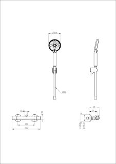Смеситель для душа Wonzon & Woghand INN 5 WW-B1005-A-MB с термостатом чёрный матовый
