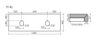 Столешница из керамогранита Sancos TT140A1 140 см Black Sky