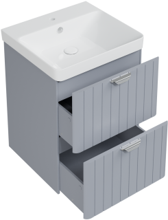 Тумба с раковиной STWORKI Ларвик 50 серая матовая   Раковина STWORKI Ларвик 50 11050-KL