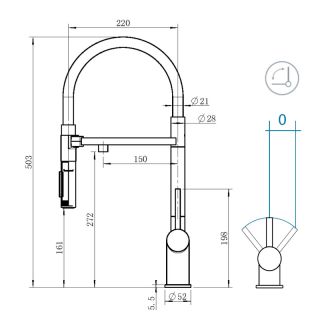 Смеситель для кухни Grandex Aqua Choice-S 9020152 медь