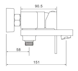 Смеситель для ванны Rose R2802H чёрный матовый