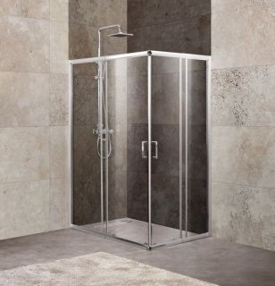 Душевой уголок прямоугольный, хром BelBagno UNIQUE-AH-2-100/115-75/90-C-Cr