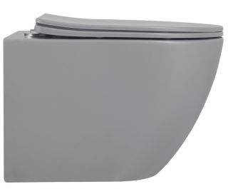 Подвесной унитаз ABBER Bequem AC1101MG безободковый серый матовый