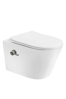 Унитаз подвесной с функцией биде, AVVA Белый матовый c крышкой (торнадо)